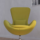 Soro High-Back Egg Style Lounge Chair With 360° Swivel Chrome Base