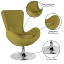 Soro High-Back Egg Style Lounge Chair With 360° Swivel Chrome Base