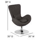 Soro High-Back Egg Style Lounge Chair With 360° Swivel Chrome Base