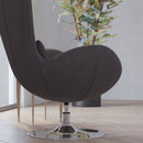 Soro High-Back Egg Style Lounge Chair With 360° Swivel Chrome Base