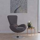 Soro High-Back Egg Style Lounge Chair With 360° Swivel Chrome Base