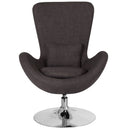 Soro High-Back Egg Style Lounge Chair With 360° Swivel Chrome Base