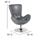 Soro High-Back Egg Style Lounge Chair with 360° Swivel Chrome Base