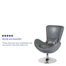 Soro High-Back Egg Style Lounge Chair with 360° Swivel Chrome Base