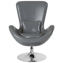 Soro High-Back Egg Style Lounge Chair with 360° Swivel Chrome Base