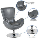 Soro High-Back Egg Style Lounge Chair with 360° Swivel Chrome Base