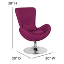 Soro High-Back Egg Style Lounge Chair With 360° Swivel Chrome Base