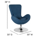 Soro High-Back Egg Style Lounge Chair With 360° Swivel Chrome Base
