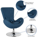 Soro High-Back Egg Style Lounge Chair With 360° Swivel Chrome Base