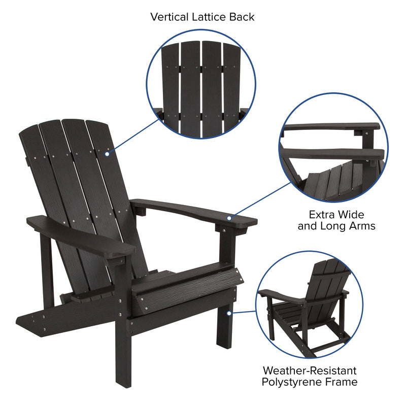 Riviera Adirondack Patio Chair With Vertical Lattice Back And Weather Resistant Frame