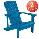 Set of 2 Riviera Adirondack Patio Chairs With Vertical Lattice Back And Weather Resistant Frame