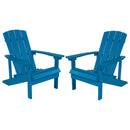 Set of 2 Riviera Adirondack Patio Chairs With Vertical Lattice Back And Weather Resistant Frame