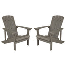Set of 2 Riviera Adirondack Patio Chairs With Vertical Lattice Back And Weather Resistant Frame