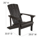 Set of 2 Riviera Adirondack Patio Chairs With Vertical Lattice Back And Weather Resistant Frame
