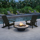 Set of 2 Riviera Adirondack Patio Chairs With Vertical Lattice Back And Weather Resistant Frame