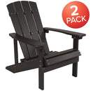 Set of 2 Riviera Adirondack Patio Chairs With Vertical Lattice Back And Weather Resistant Frame