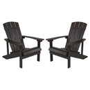 Set of 2 Riviera Adirondack Patio Chairs With Vertical Lattice Back And Weather Resistant Frame
