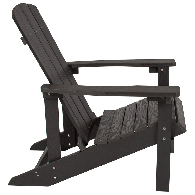 Set of 2 Riviera Adirondack Patio Chairs With Vertical Lattice Back And Weather Resistant Frame