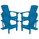 Set of 4 Riviera All-Weather Poly Resin Wood Adirondack Chairs