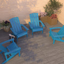 Set of 4 Riviera All-Weather Poly Resin Wood Adirondack Chairs