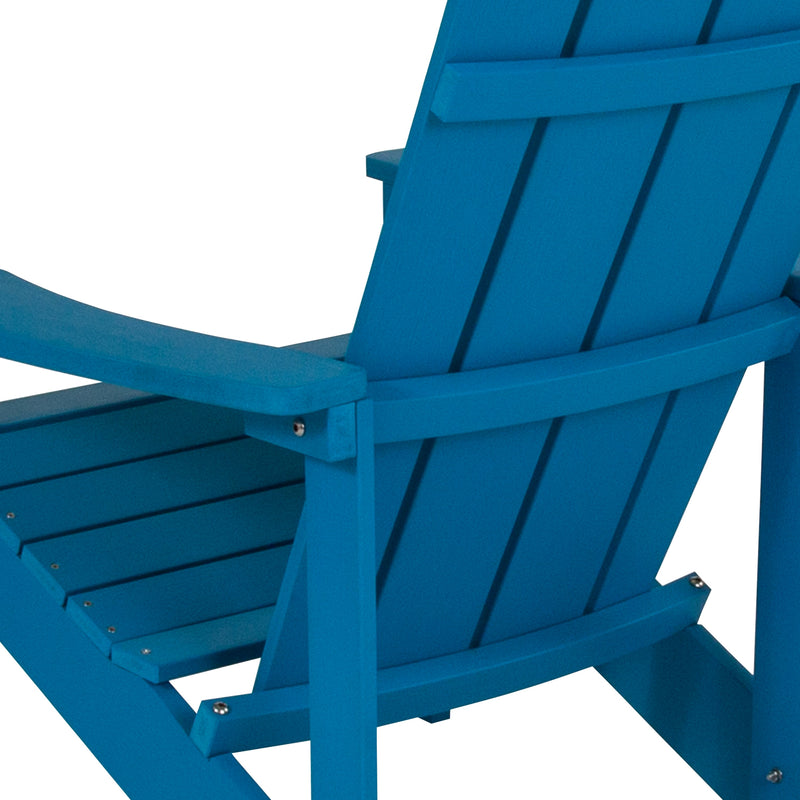 Set of 4 Riviera All-Weather Poly Resin Wood Adirondack Chairs