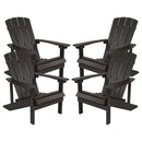 Set of 4 Riviera All-Weather Poly Resin Wood Adirondack Chairs