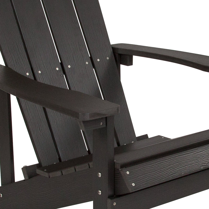 Set of 4 Riviera All-Weather Poly Resin Wood Adirondack Chairs