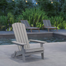 Riviera Poly Resin Folding Adirondack Lounge Chair - All-Weather Indoor/Outdoor Patio Chair