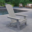 Riviera Poly Resin Folding Adirondack Lounge Chair - All-Weather Indoor/Outdoor Patio Chair
