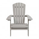 Riviera Poly Resin Folding Adirondack Lounge Chair - All-Weather Indoor/Outdoor Patio Chair