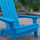 Riviera Poly Resin Folding Adirondack Lounge Chair - All-Weather Indoor/Outdoor Patio Chair