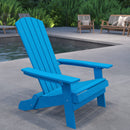 Riviera Poly Resin Folding Adirondack Lounge Chair - All-Weather Indoor/Outdoor Patio Chair