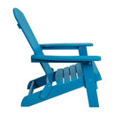 Riviera Poly Resin Folding Adirondack Lounge Chair - All-Weather Indoor/Outdoor Patio Chair