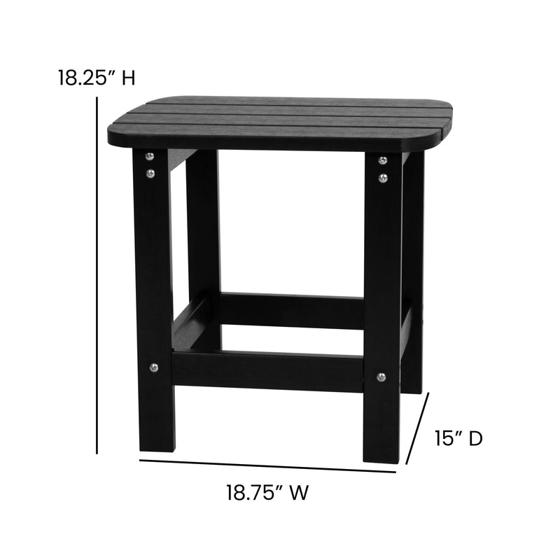Riviera Poly Resin Indoor/Outdoor All-Weather Adirondack Side Table