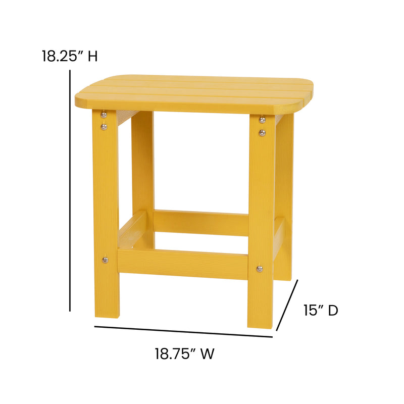 Riviera Poly Resin Indoor/Outdoor All-Weather Adirondack Side Table