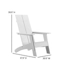 Piedmont Modern 2 Slat Back All-Weather Poly Resin Wood Adirondack Chair