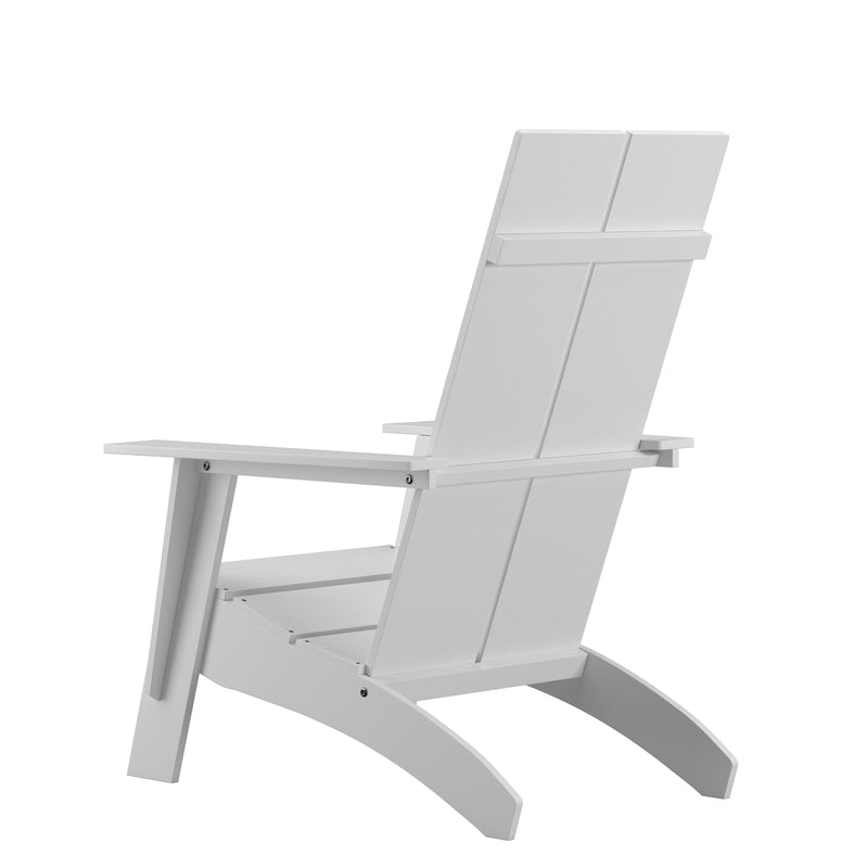 Piedmont Modern 2 Slat Back All-Weather Poly Resin Wood Adirondack Chair