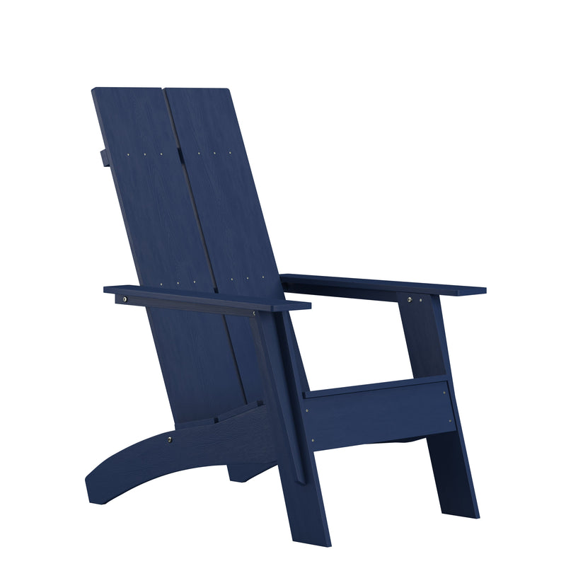 Piedmont Modern 2 Slat Back All-Weather Poly Resin Wood Adirondack Chair