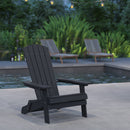 Riviera Poly Resin Folding Adirondack Lounge Chair - All-Weather Indoor/Outdoor Patio Chair