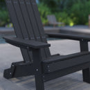 Riviera Poly Resin Folding Adirondack Lounge Chair - All-Weather Indoor/Outdoor Patio Chair