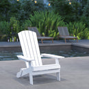 Riviera Poly Resin Folding Adirondack Lounge Chair - All-Weather Indoor/Outdoor Patio Chair