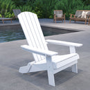 Riviera Poly Resin Folding Adirondack Lounge Chair - All-Weather Indoor/Outdoor Patio Chair