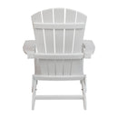 Riviera Poly Resin Folding Adirondack Lounge Chair - All-Weather Indoor/Outdoor Patio Chair