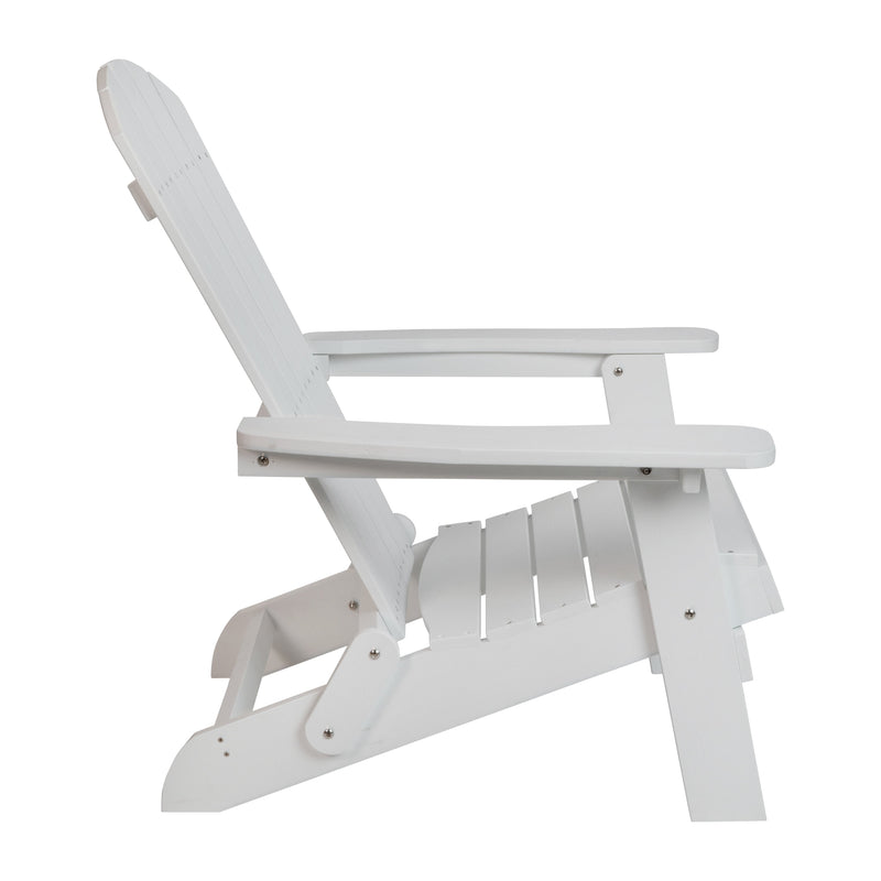 Riviera Poly Resin Folding Adirondack Lounge Chair - All-Weather Indoor/Outdoor Patio Chair