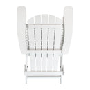 Riviera Poly Resin Folding Adirondack Lounge Chair - All-Weather Indoor/Outdoor Patio Chair