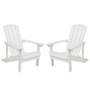 Set of 2 Riviera Adirondack Patio Chairs With Vertical Lattice Back And Weather Resistant Frame