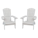 Set of 2 Riviera Poly Resin Folding Adirondack Lounge Chair - All-Weather Indoor/Outdoor Patio Chair
