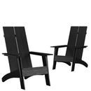 Set of 2 Piedmont Modern All-Weather Poly Resin Wood Adirondack Chairs