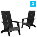 Set of 2 Piedmont Modern All-Weather Poly Resin Wood Adirondack Chairs