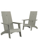 Set of 2 Piedmont Modern All-Weather Poly Resin Wood Adirondack Chairs